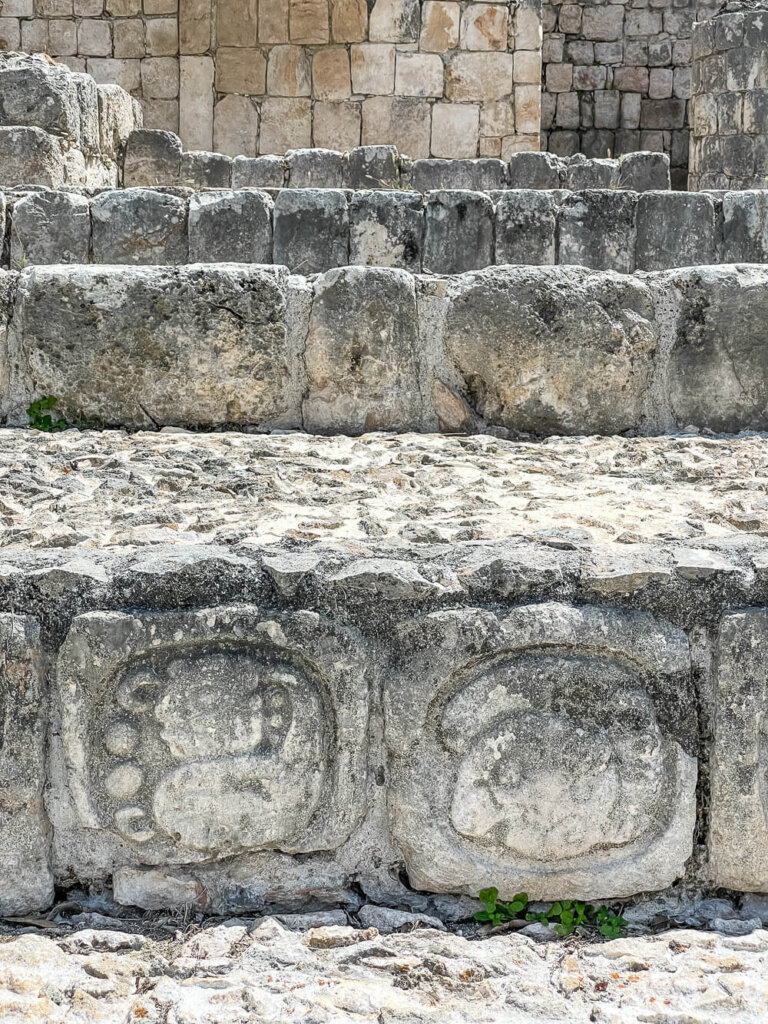 Carvings in stone steps